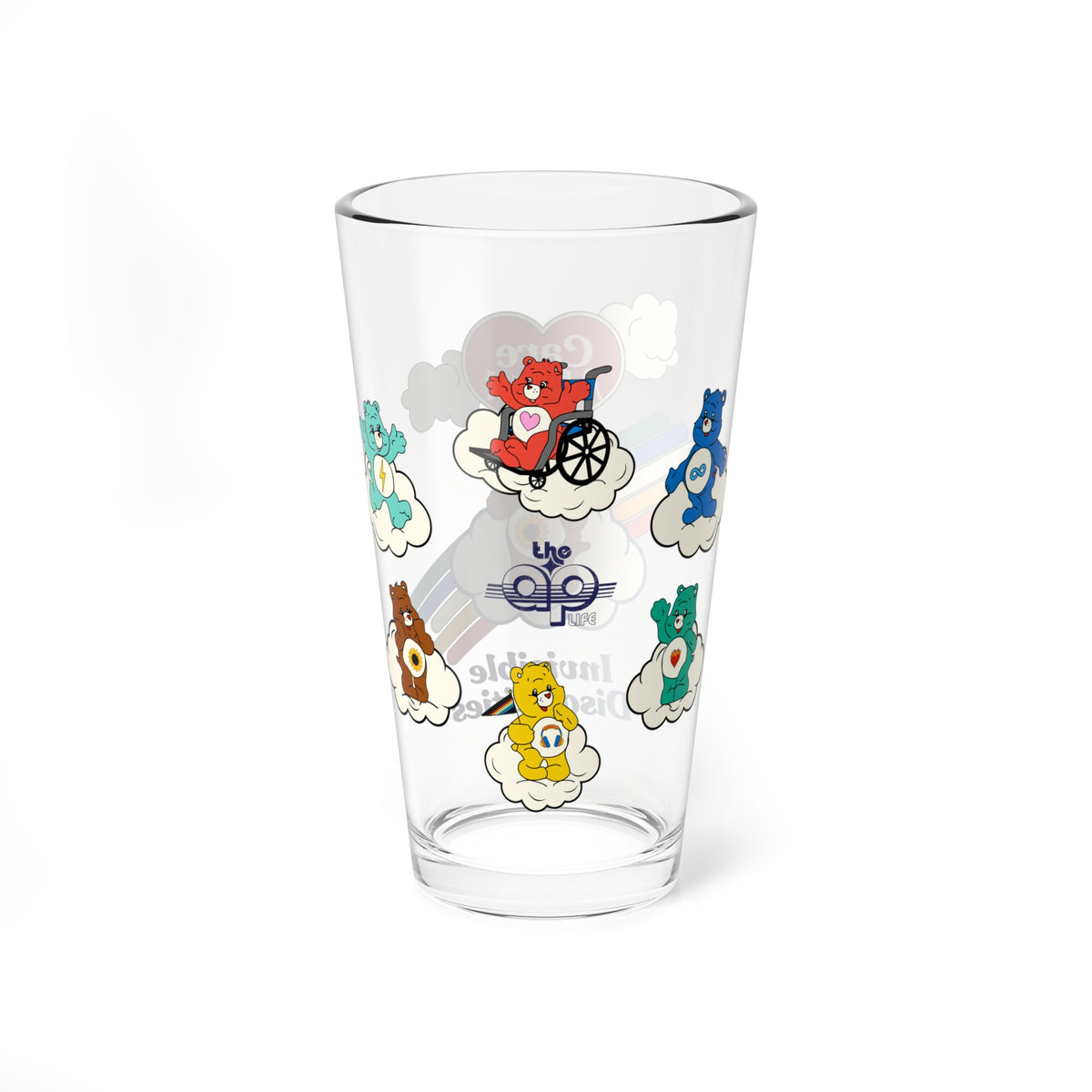 Care About Invisible Disabilities - Drinking Glass, 16oz