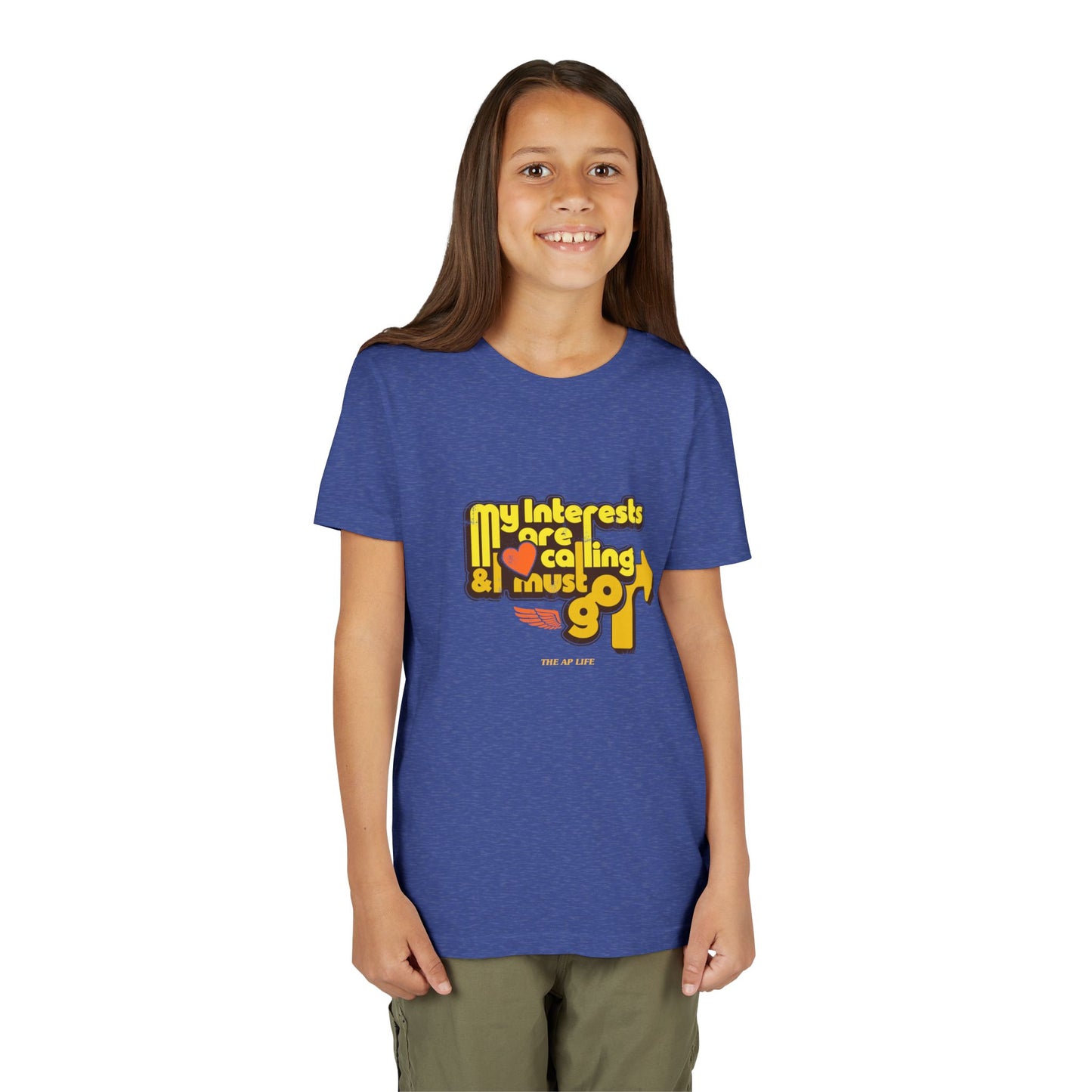 My Interests Are Calling & I Must Go - Unisex Youth Short Sleeve Tee
