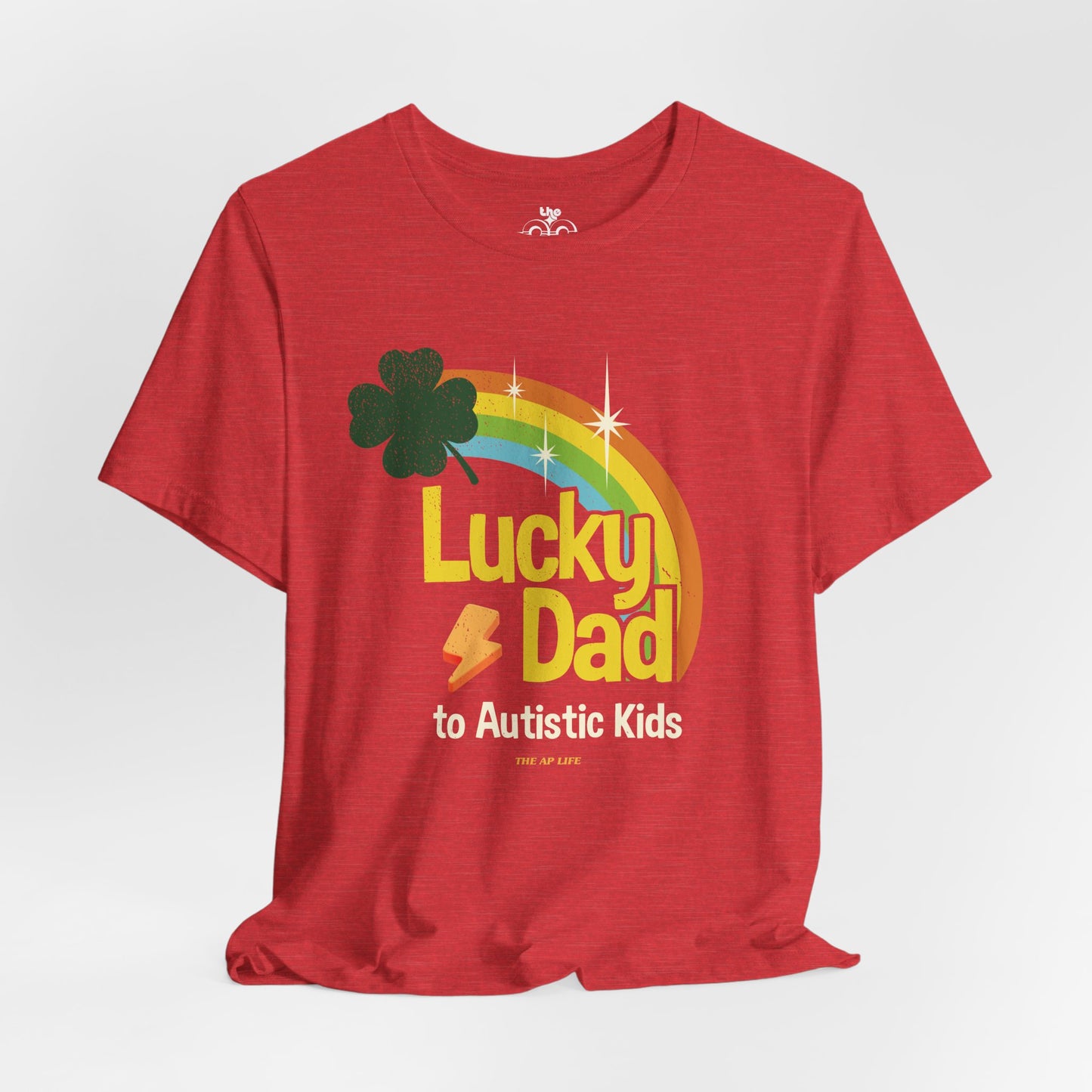 Lucky Dad to Autistic Kids - Adult Unisex Jersey Short Sleeve Tee