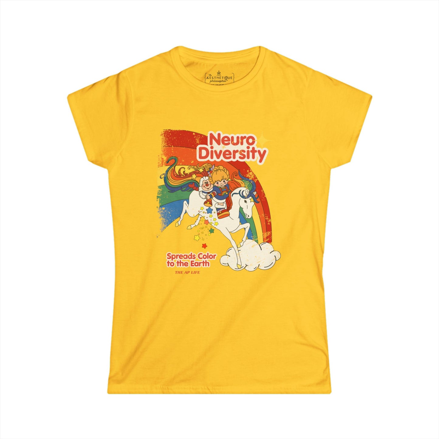 Neurodiversity Spreads Color to the Earth - Women's Softstyle Semi-Fitted Tee