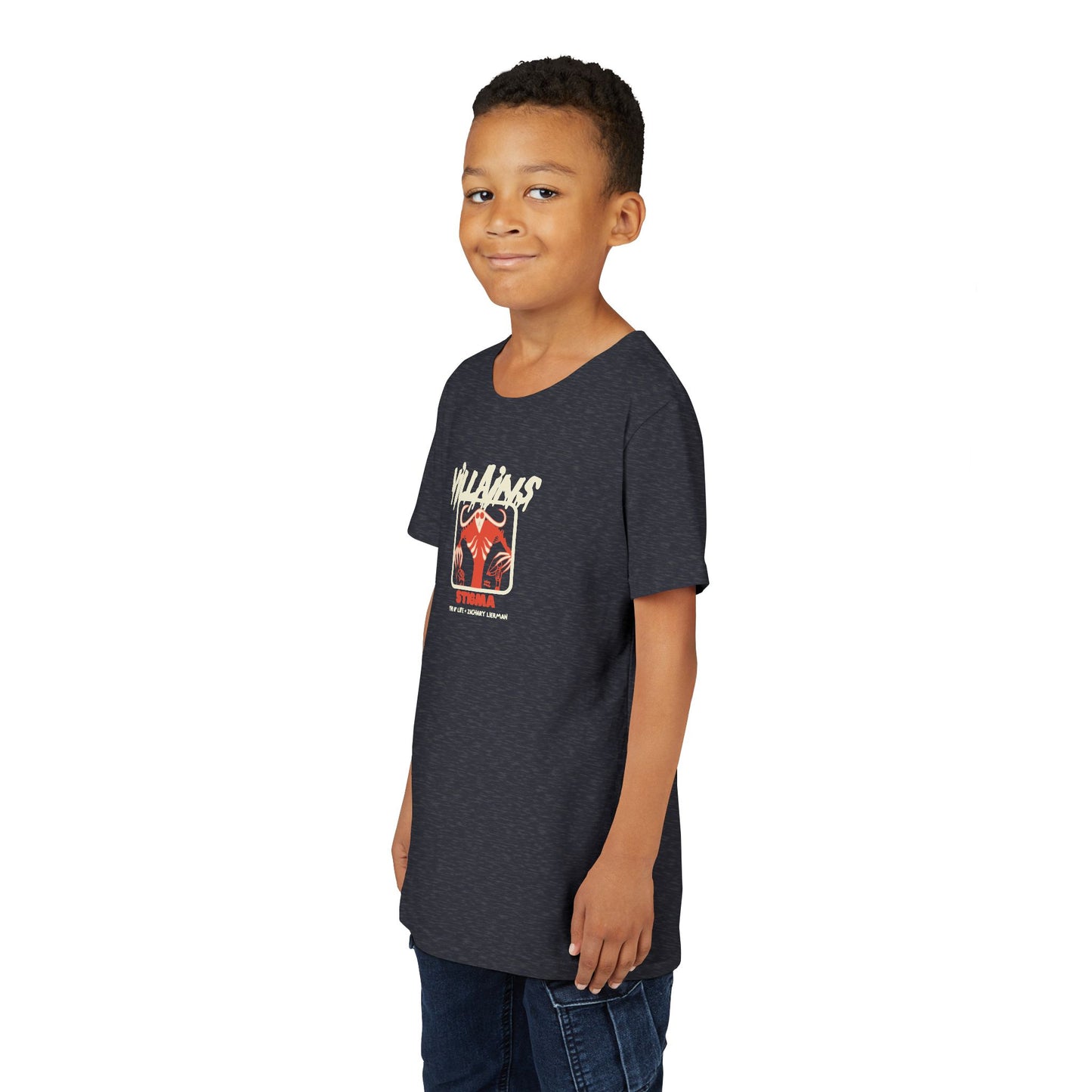 Villains of The Autistic Community Series - Stigma - Zachary Lierman - Youth Unisex Jersey Tee