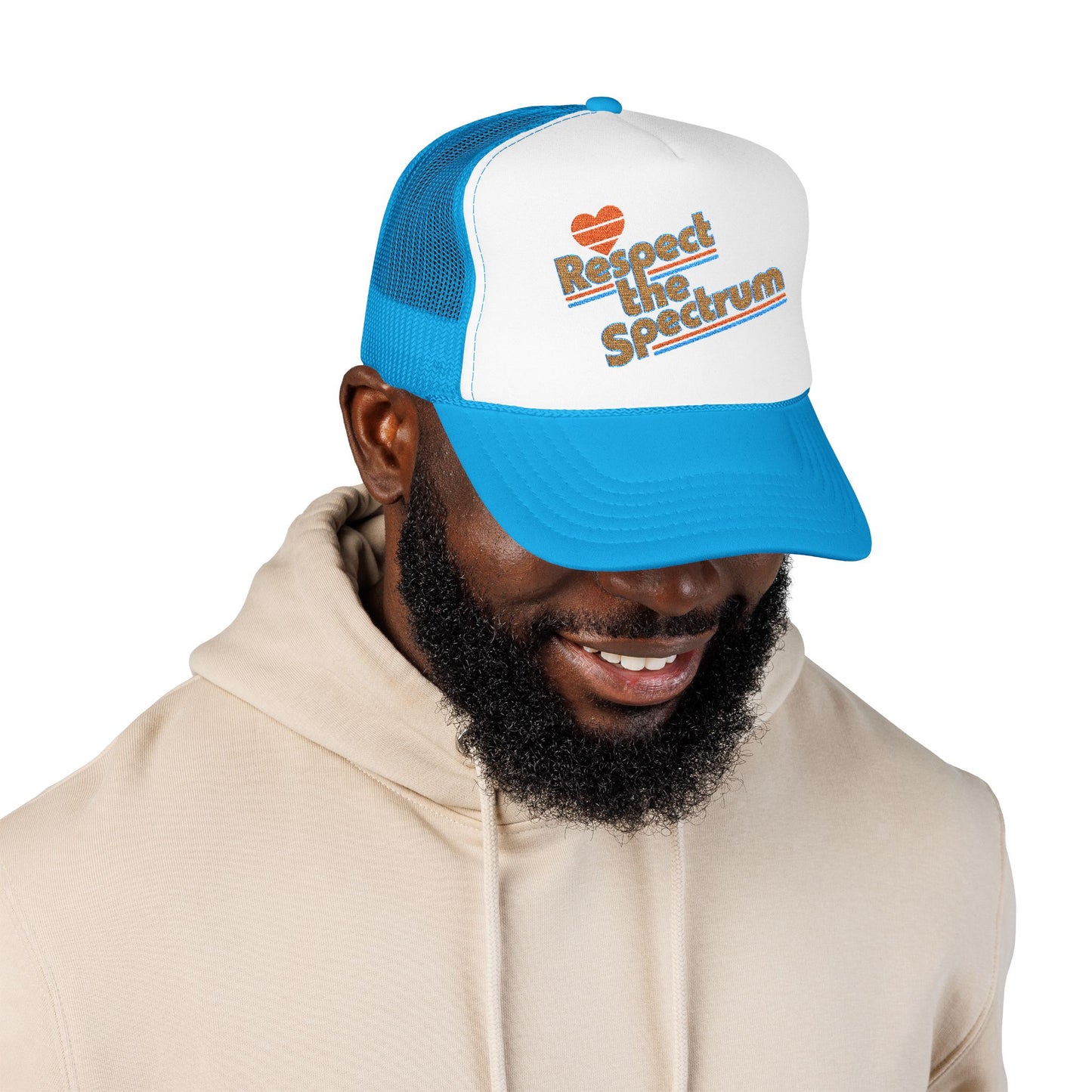 Respect The Spectrum Embroidered - Adult Unisex Trucker Hat