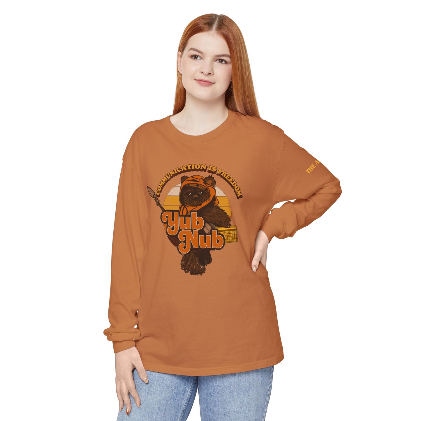 Communication is Freedom - Yub Nub - AAC - Unisex Garment-dyed Long Sleeve T-Shirt