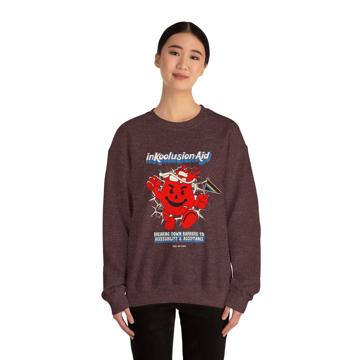 InKoolusion Aid - Breaking Down Barriers to Accessibility & Acceptance - Adult Unisex Heavy Blend™ Crewneck Sweatshirt