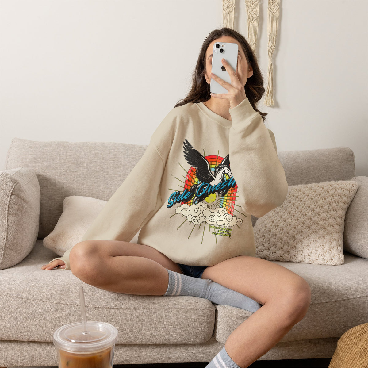 Side Questrian - Procrastination is When the Magic Happens - Adult Unisex Heavy Blend™ Crewneck Sweatshirt