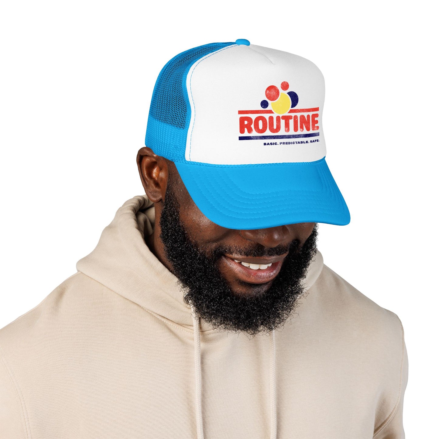 ROUTINE - Basic. Predictable. Safe. - Adult Unisex Foam Trucker Hat