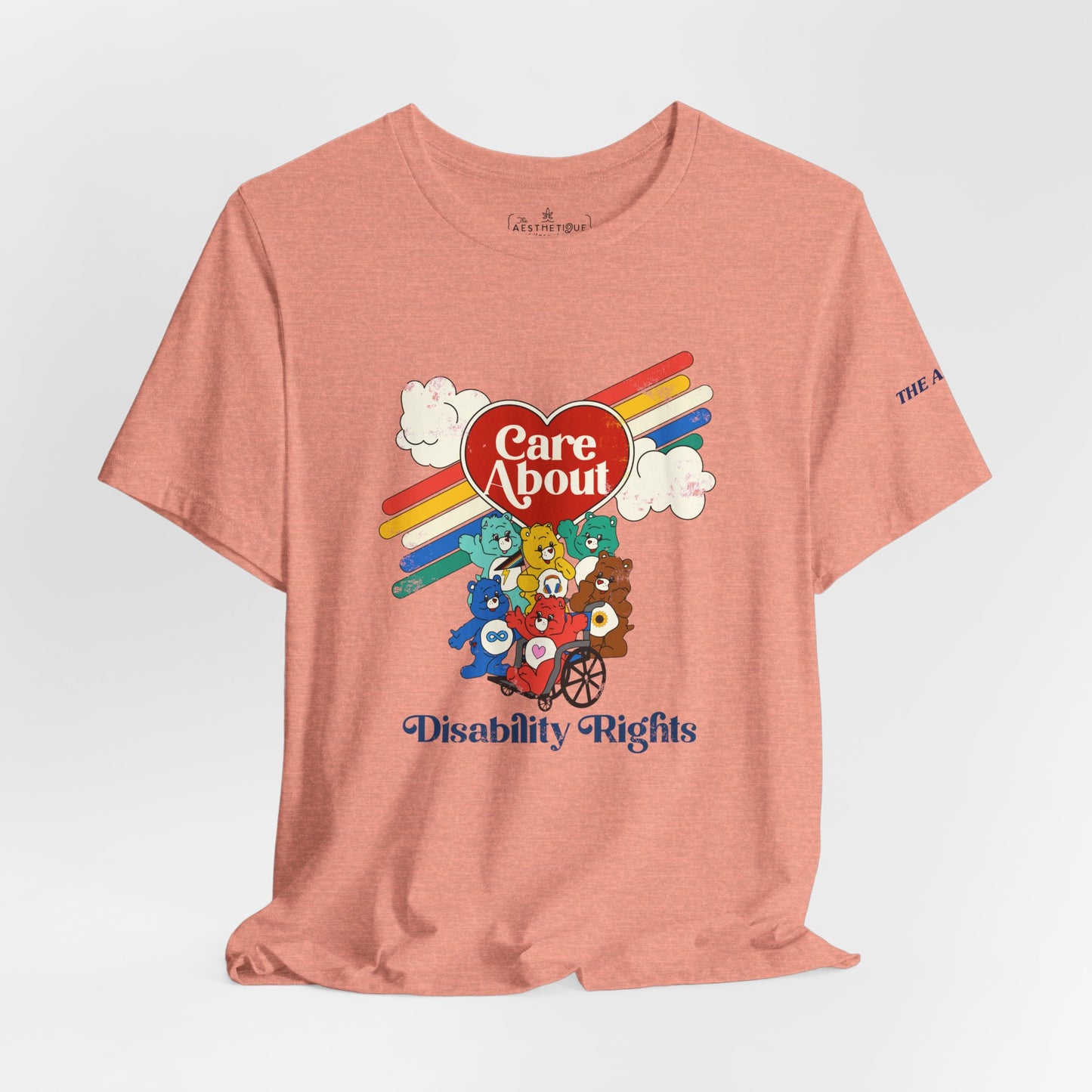 Care About Disability Rights - Retro 80s Vibe - Unisex Jersey Short Sleeve Tee