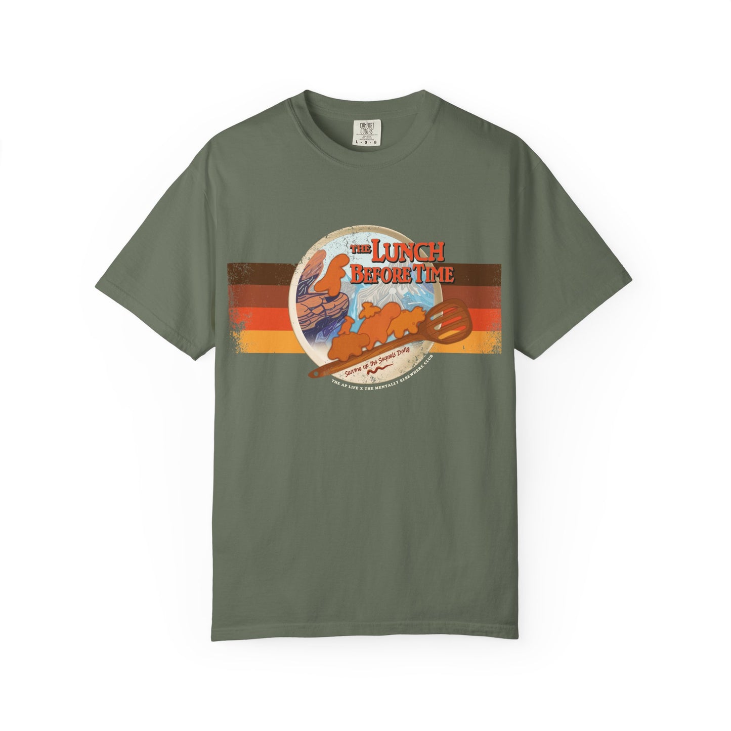 The Lunch Before Time- Serving Up the Sequels Daily - Adult Unisex Garment-Dyed T-shirt - Collab Design with TMEC