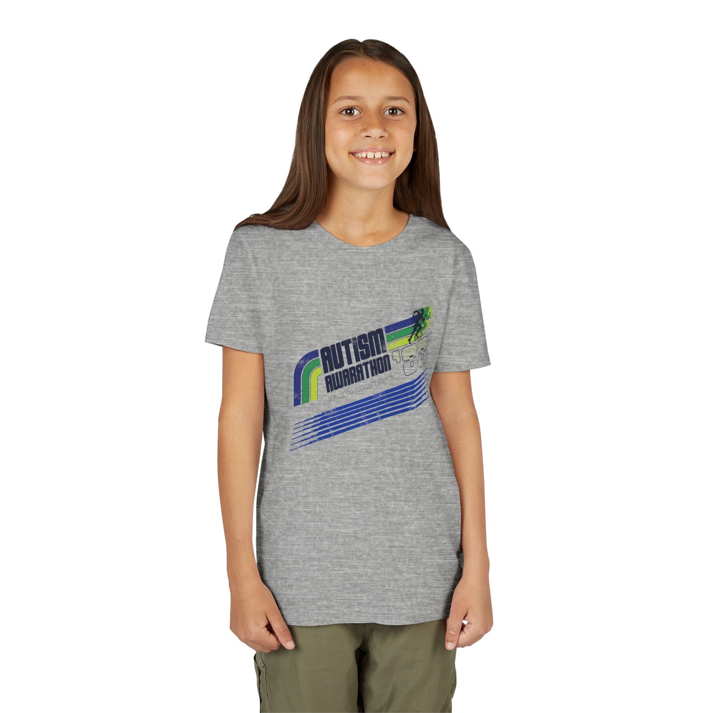 Autism Awarathon - Race to Acceptance - Youth Unisex Short Sleeve Tee