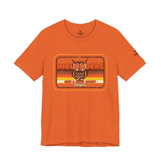 Inclooders Give a Hoot About Everyone - Adult Unisex Jersey Short Sleeve Tee