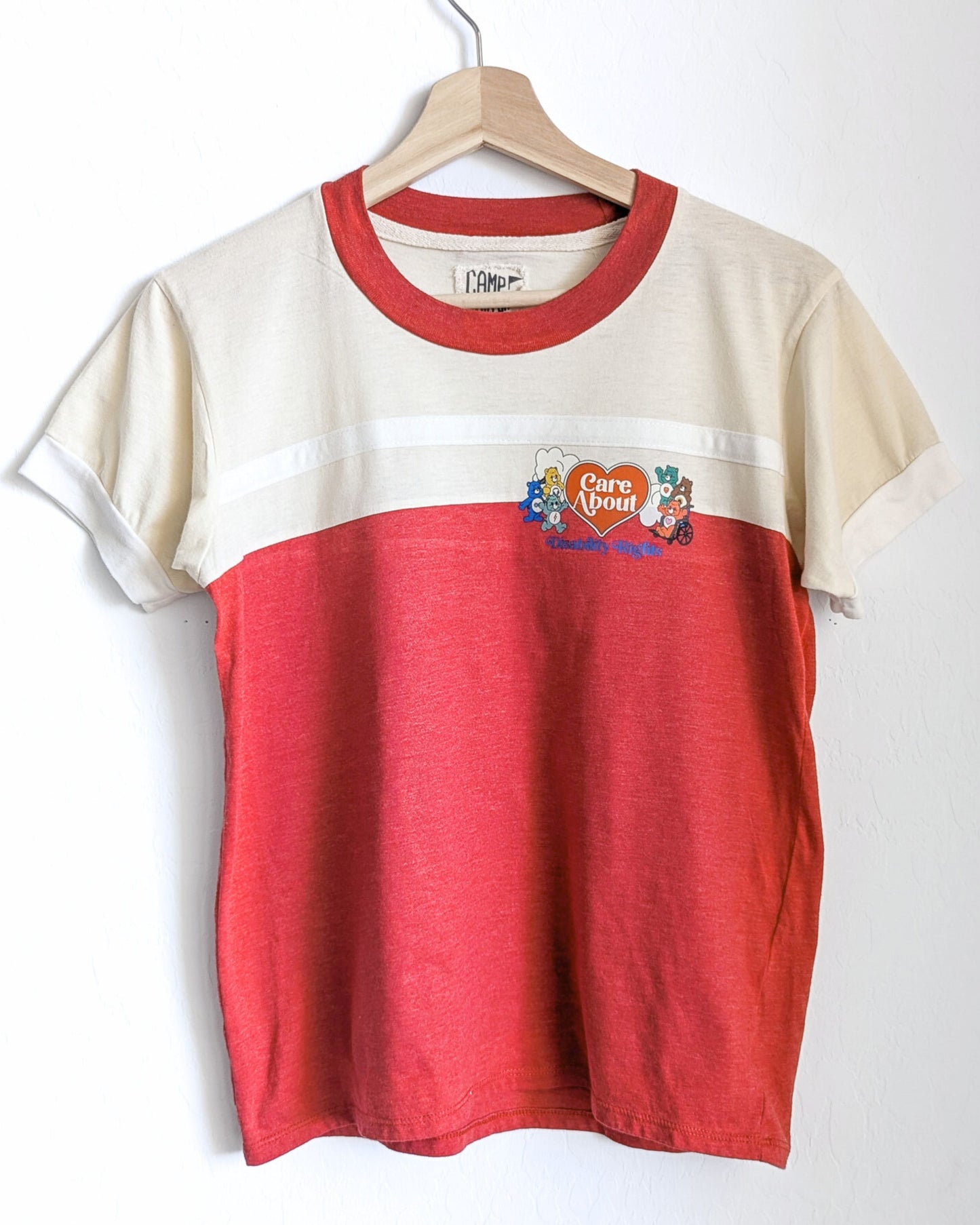Care About Disability Rights Women's Ringer Tee - Repurposed Rebels