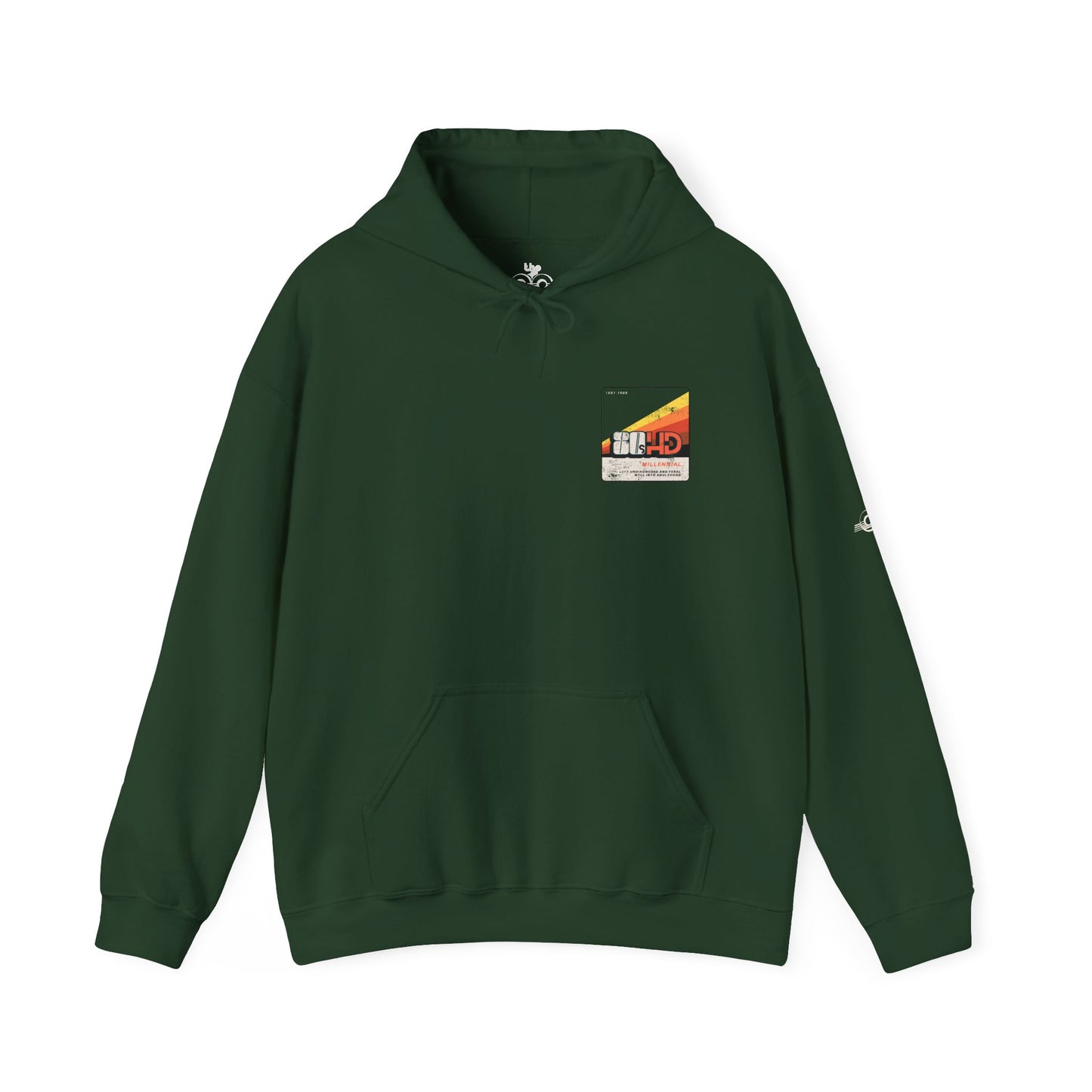 80sHD Millennial - Left Undiagnosed and Feral Well into Adulthood - Adult Unisex Heavy Blend™ Hooded Sweatshirt