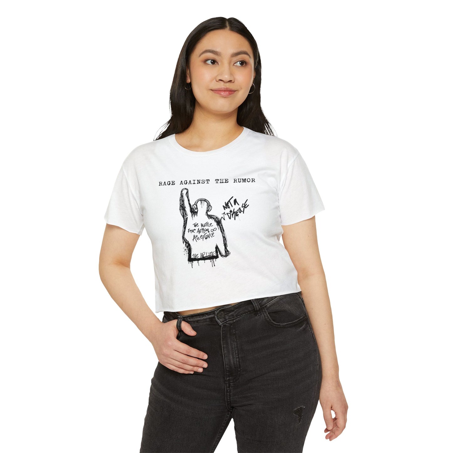 Rage Against the Rumor - The Battle for Autism Acceptance - Women's Crop Top Tee