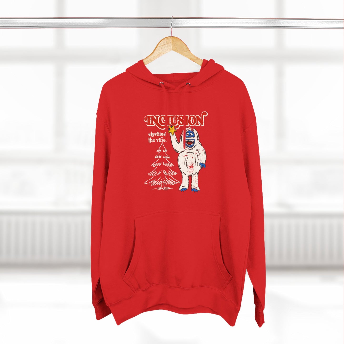 Inclusion Elevates the Vibe - Bumble - Adult Unisex Three-Panel Fleece Hoodie