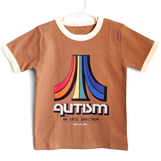 Autism - An Epic Spectrum - Retro Gamer Style - Toddler Unisex Ringer Tee