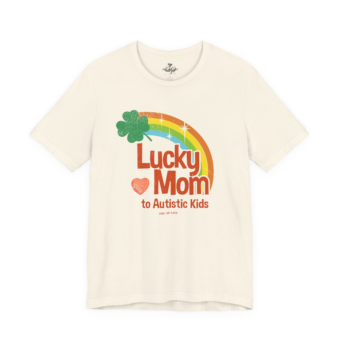 Lucky Mom to Autistic Kids - Adult Unisex Jersey Short Sleeve Tee