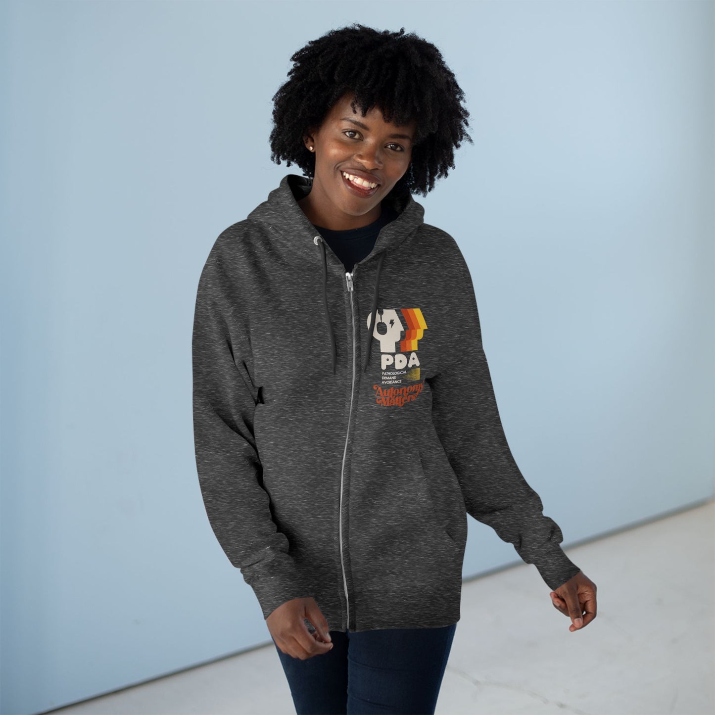 PDA - Pathological Demand Avoidance - Autonomy Matters - Adult Unisex Zip Hoodie