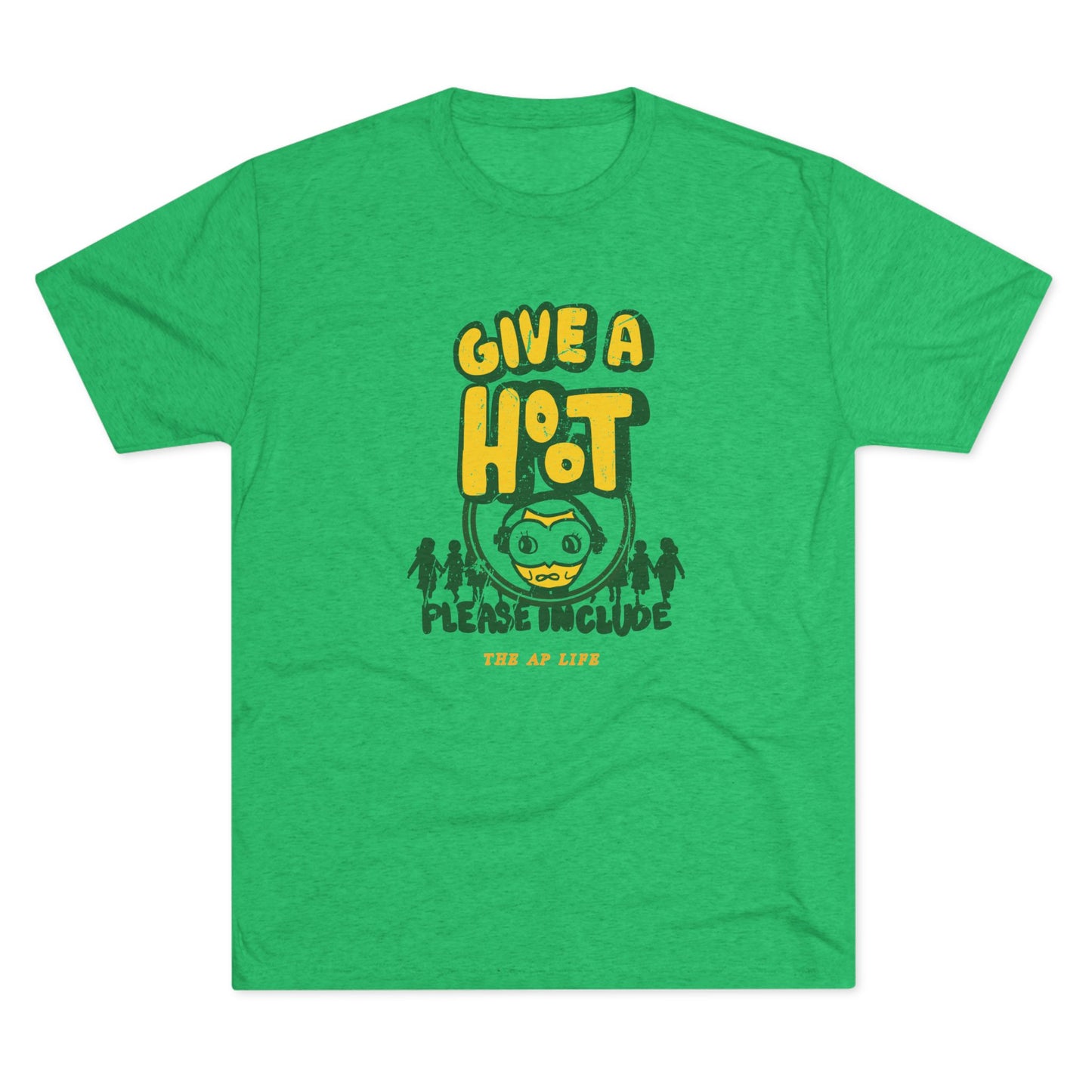 Give A Hoot - Please Include - Retro PSA Style - Adult Unisex Tri-blend Jersey Tee