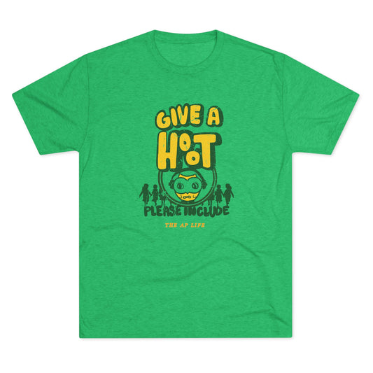 Give A Hoot - Please Include - Retro PSA Style - Adult Unisex Tri-blend Jersey Tee