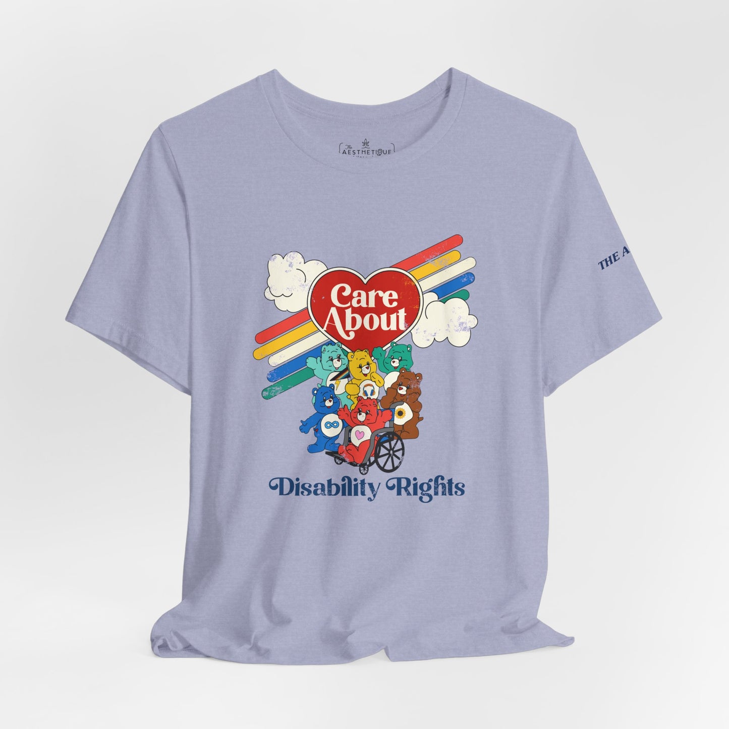 Care About Disability Rights - Retro 80s Vibe - Unisex Jersey Short Sleeve Tee