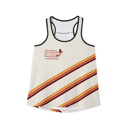 Genuine Advocates Pony Up (No Phonies, Let's Do This) Retro Vibe - Women's Racerback Tank