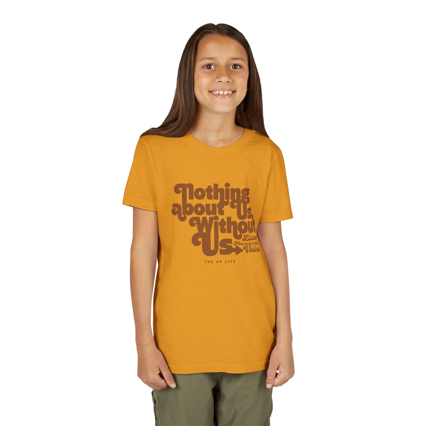 Nothing About Us, Without Us (Listen to Neurodivergent Voices) - Youth Unisex Jersey Tee