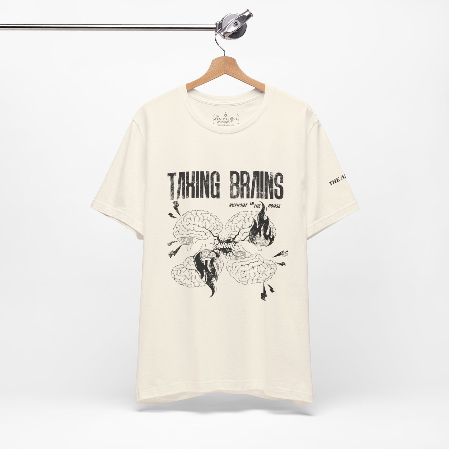 Taxing Brains - Burnout in the House - AuDHD - Adult Unisex Jersey Tee