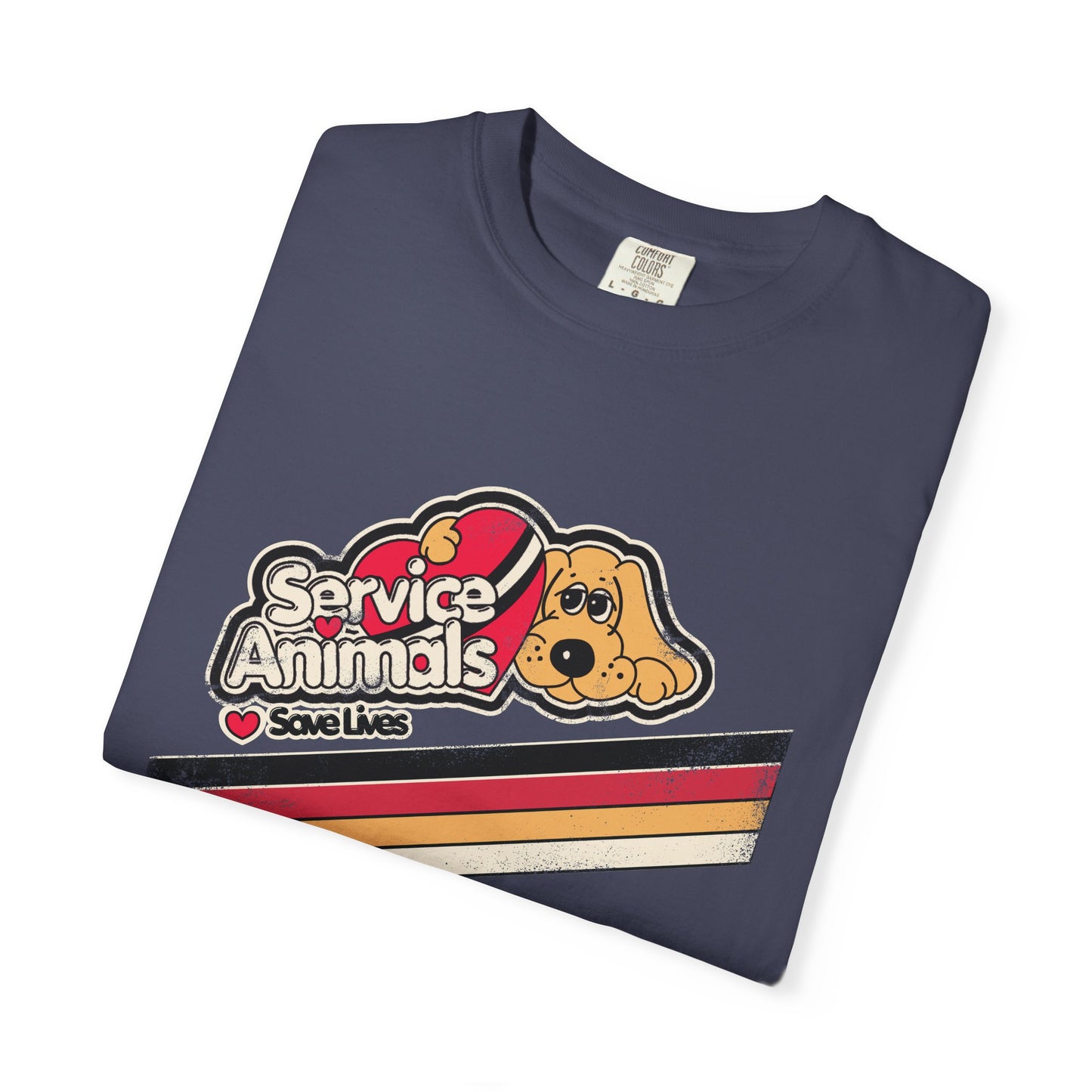 Service Animals Save Lives - Adult Unisex Garment-Dyed T-shirt