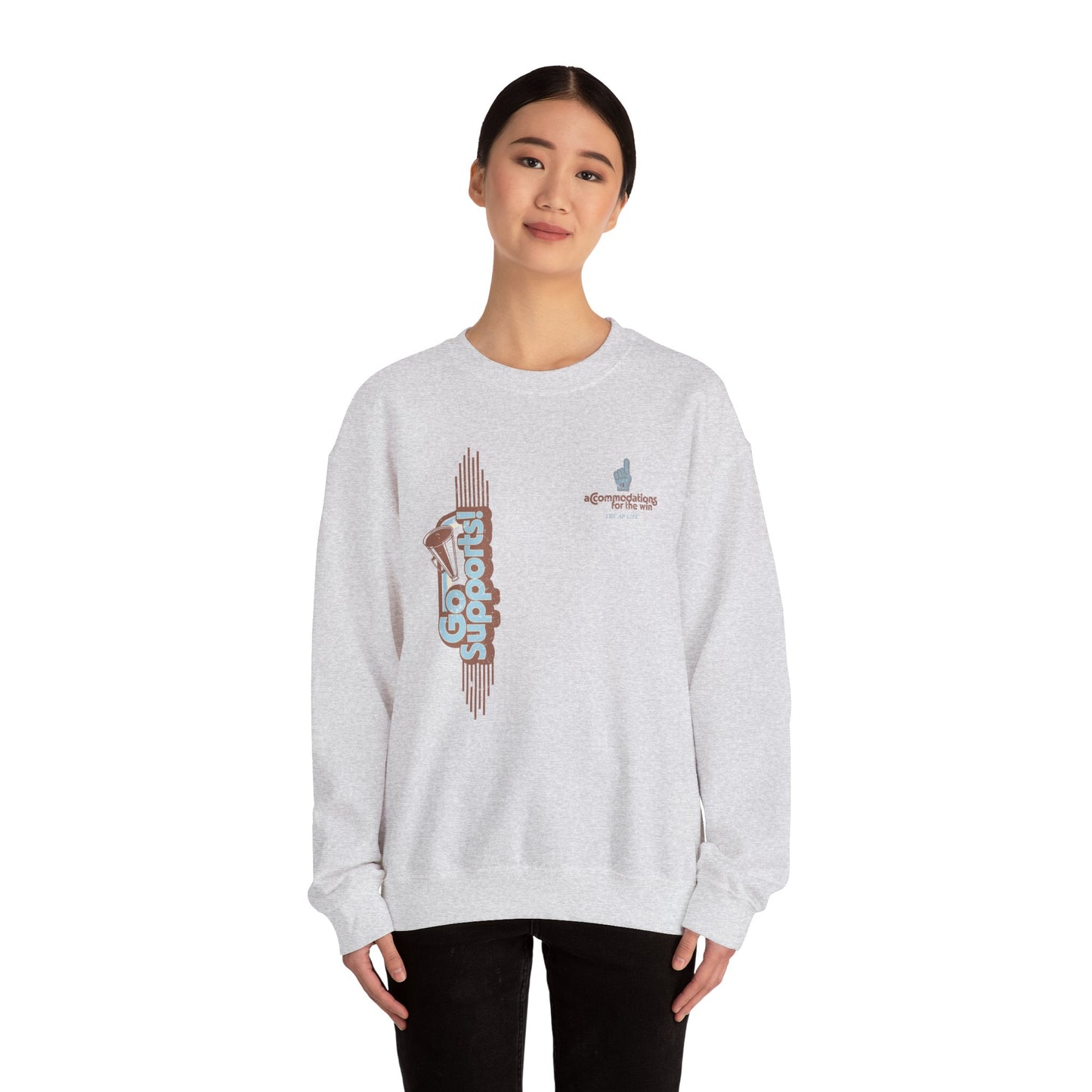 Go Supports! Accommodations for the Win - Support Needs Advocate Adult Unisex Sweatshirt