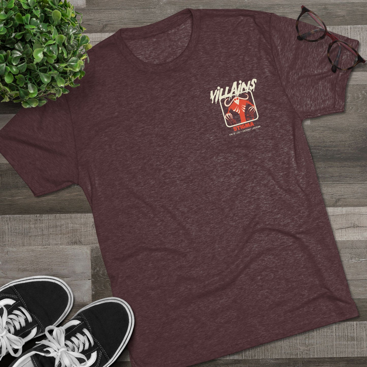 Villains of The Autistic Community Series - Stigma - Zachary Lierman - Adult Unisex Triblend Tee