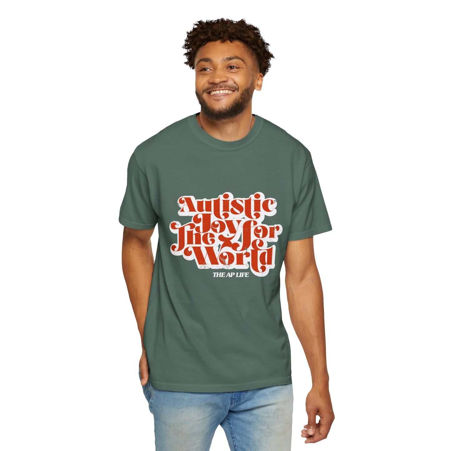 Autistic Joy for the World - Adult Unisex Garment-Dyed T-shirt