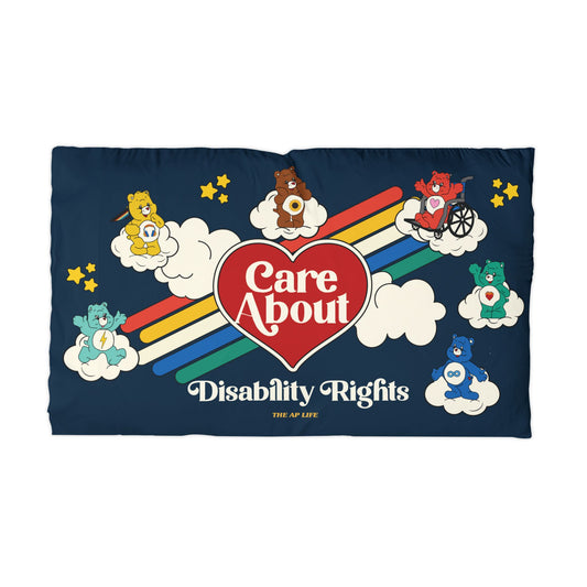 Care About Disability Rights - Retro 80s Vibe - Microfiber Pillowcase