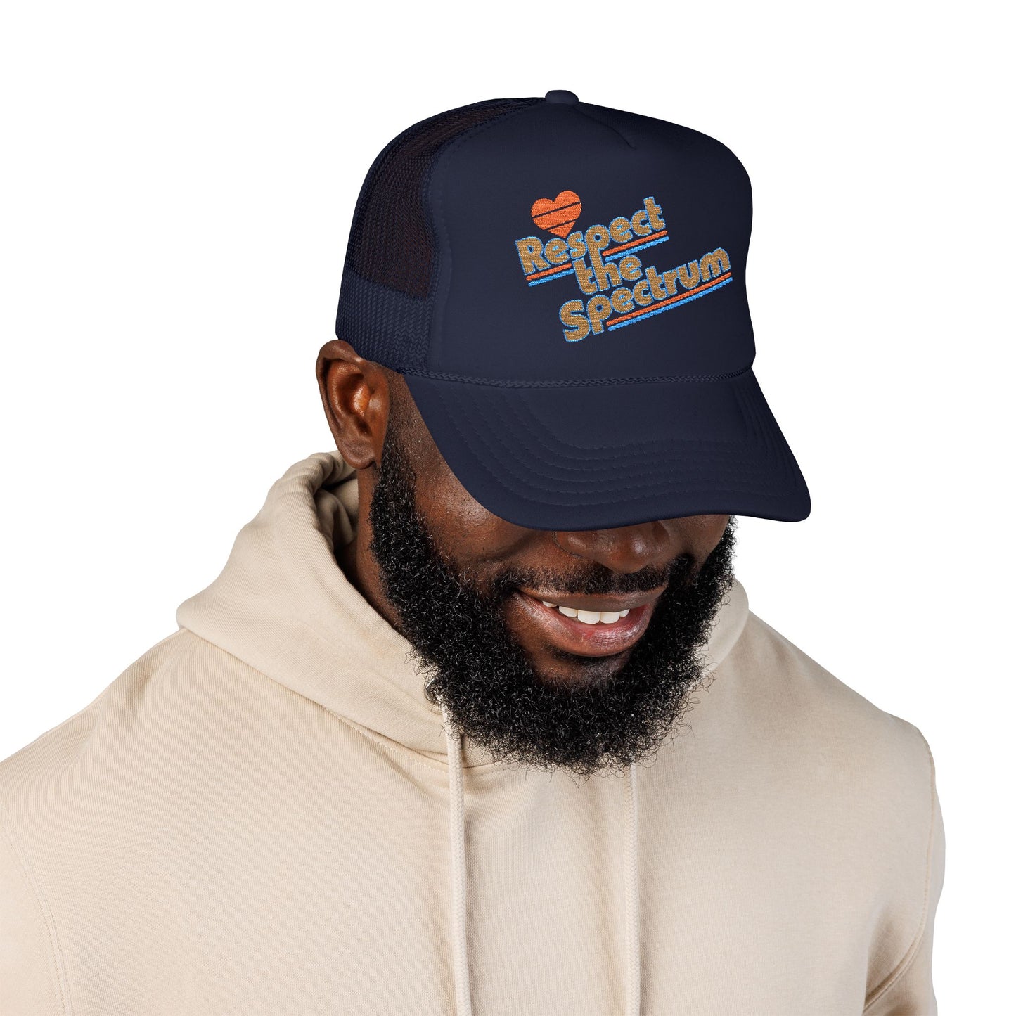 Respect The Spectrum Embroidered - Adult Unisex Trucker Hat