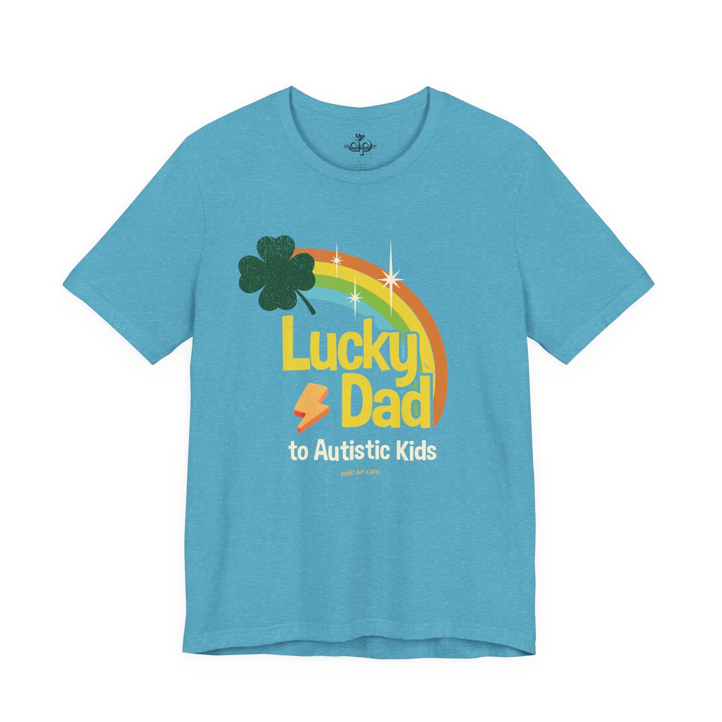 Lucky Dad to Autistic Kids - Adult Unisex Jersey Short Sleeve Tee