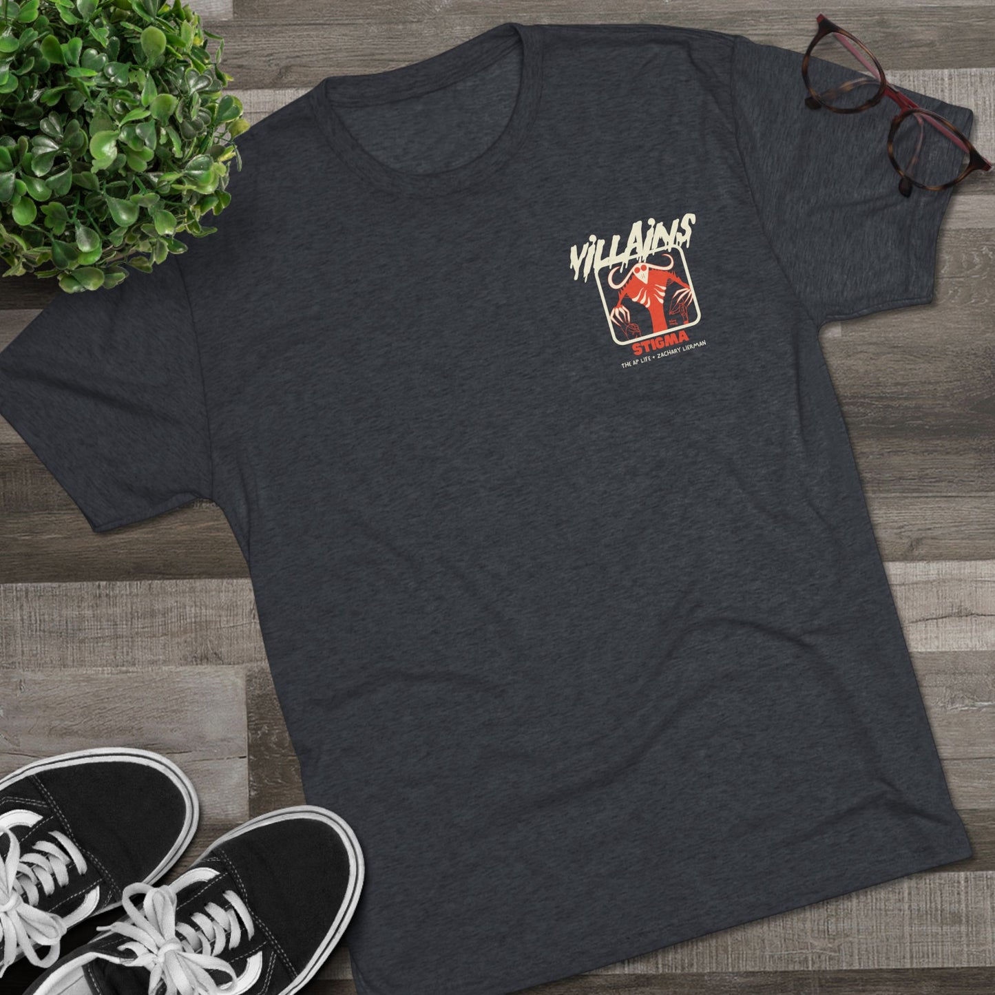 Villains of The Autistic Community Series - Stigma - Zachary Lierman - Adult Unisex Triblend Tee
