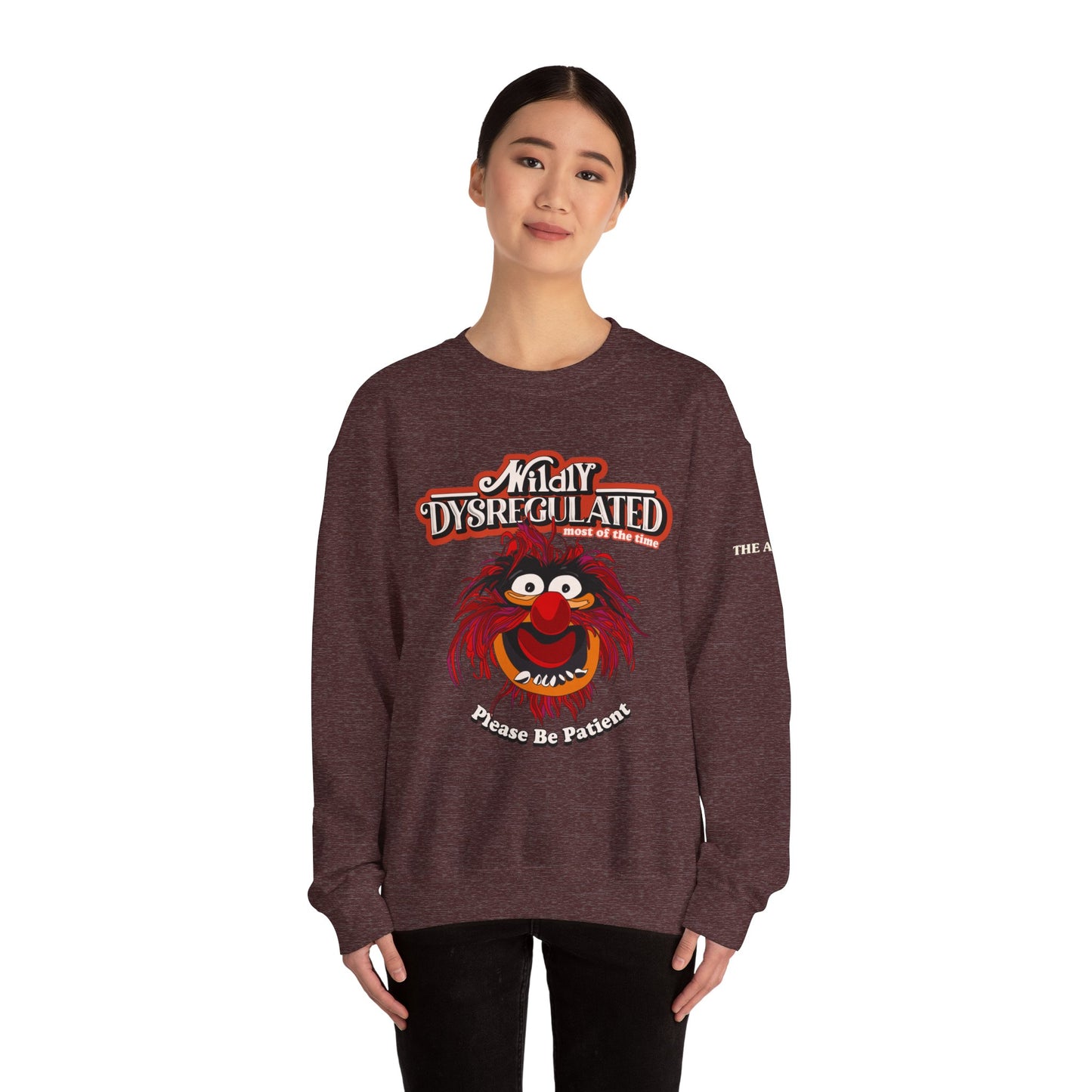 Wildy Dysregulated (Most of the Time) - Please Be Patient - Adult Unisex Heavy Blend™ Crewneck Sweatshirt