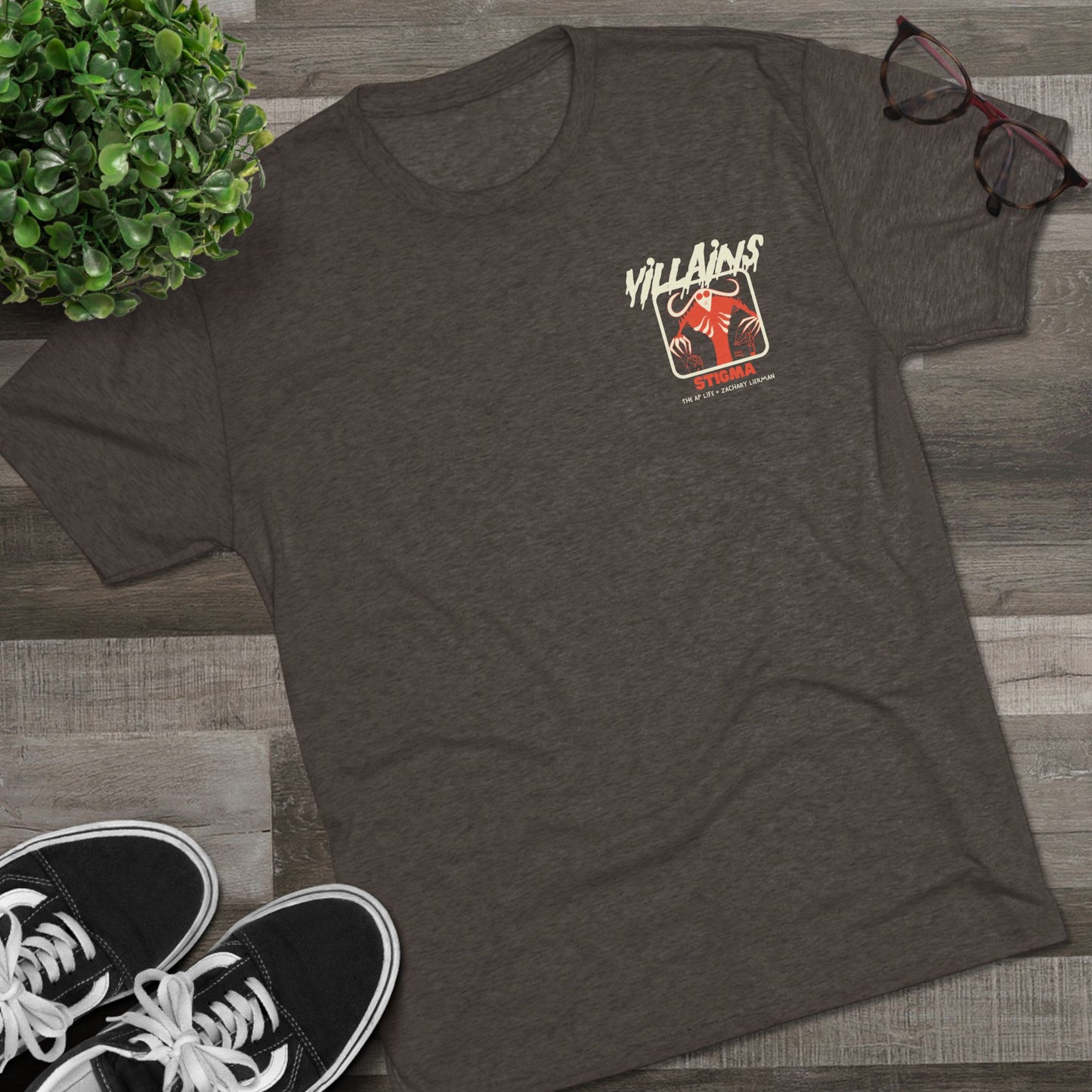 Villains of The Autistic Community Series - Stigma - Zachary Lierman - Adult Unisex Triblend Tee