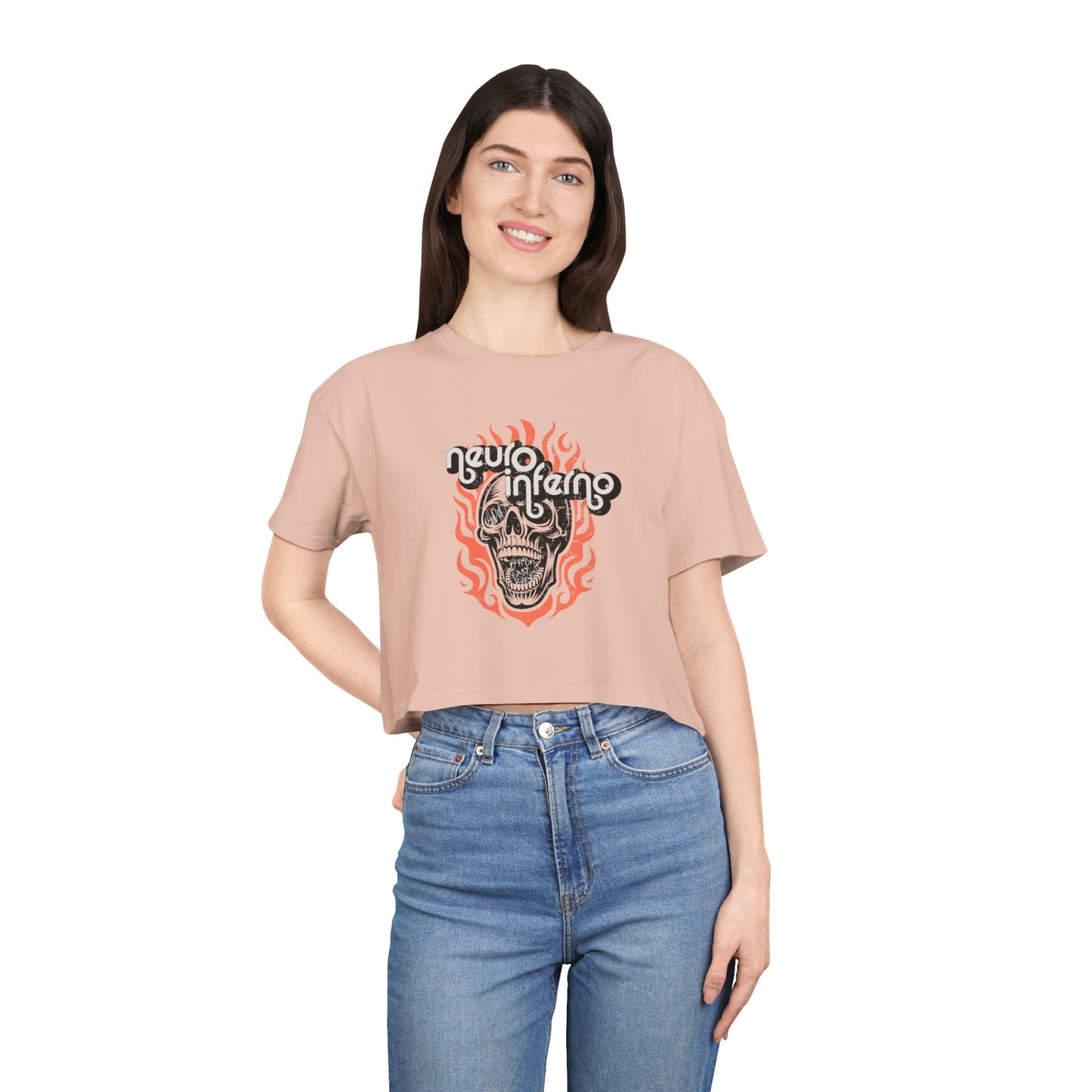 Neuro-Inferno - AuDHD Burnout Baby, Burnout - Patrick Casale Collab - Women's Crop Top Tee