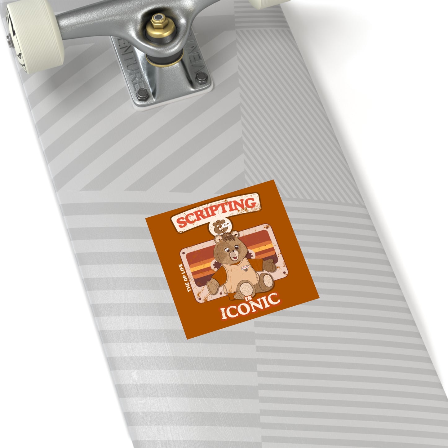Scripting is Iconic - GLP - Teddy RecSpin - Vinyl Square Sticker, Indoor\Outdoor