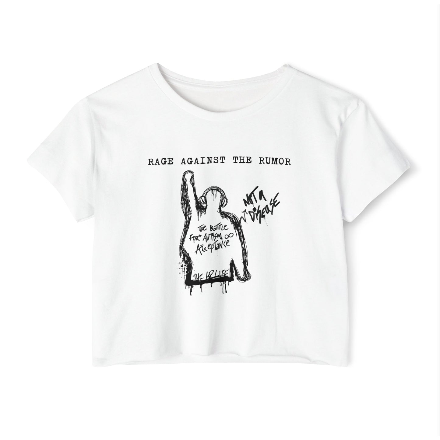 Rage Against the Rumor - The Battle for Autism Acceptance - Women's Crop Top Tee