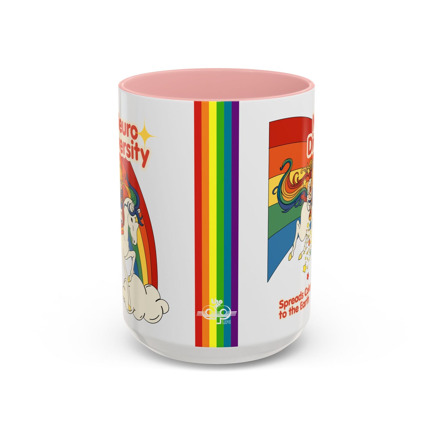 Neurodiversity Spreads Color to the Earth - Accent Coffee Mug (11, 15oz)