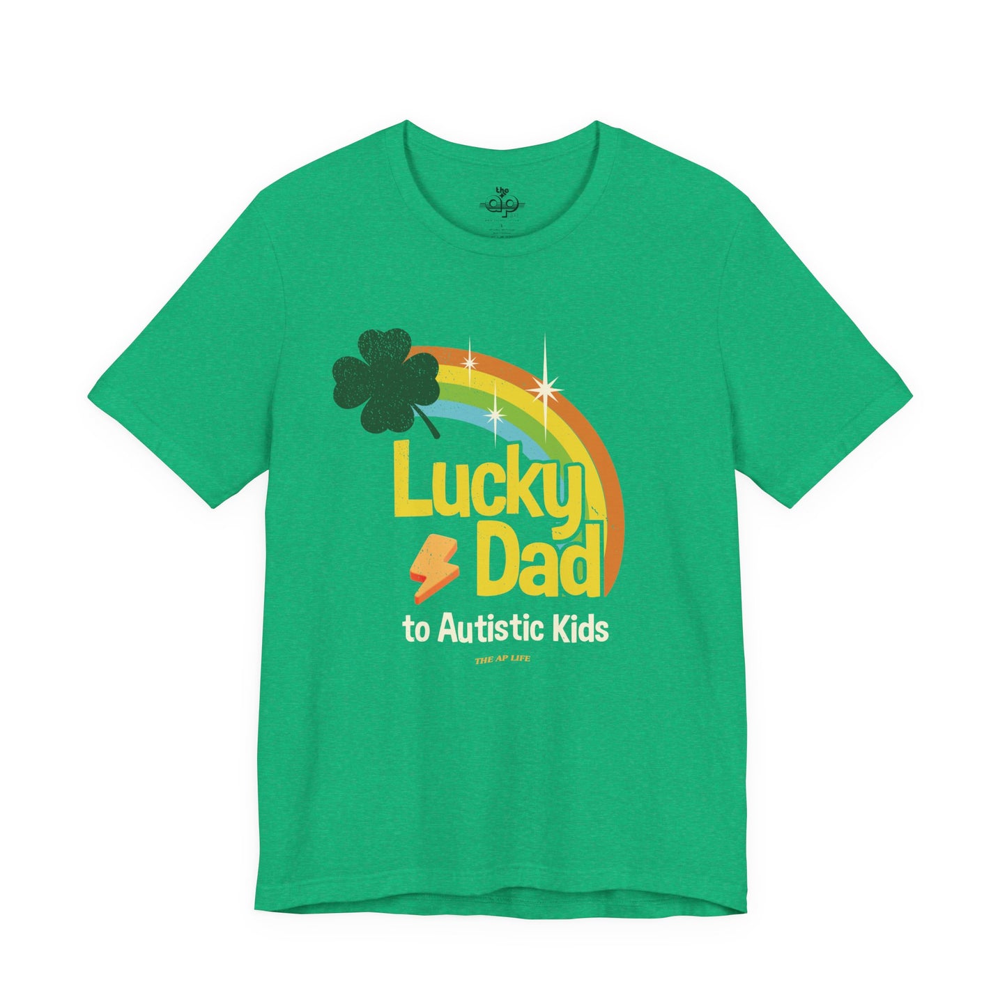 Lucky Dad to Autistic Kids - Adult Unisex Jersey Short Sleeve Tee
