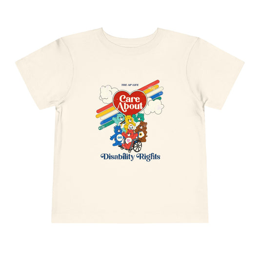 Care About Disability Rights - Retro 80s Vibe - Toddler Short Sleeve Tee