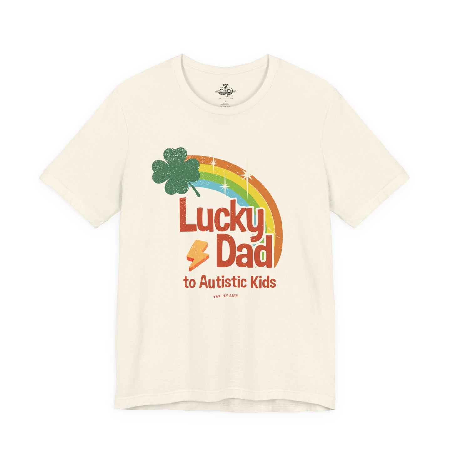 Lucky Dad to Autistic Kids - Adult Unisex Jersey Short Sleeve Tee