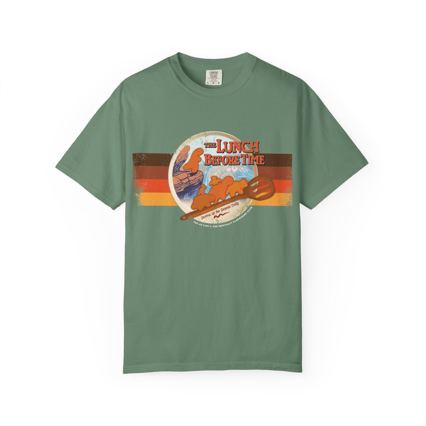 The Lunch Before Time- Serving Up the Sequels Daily - Adult Unisex Garment-Dyed T-shirt - Collab Design with TMEC