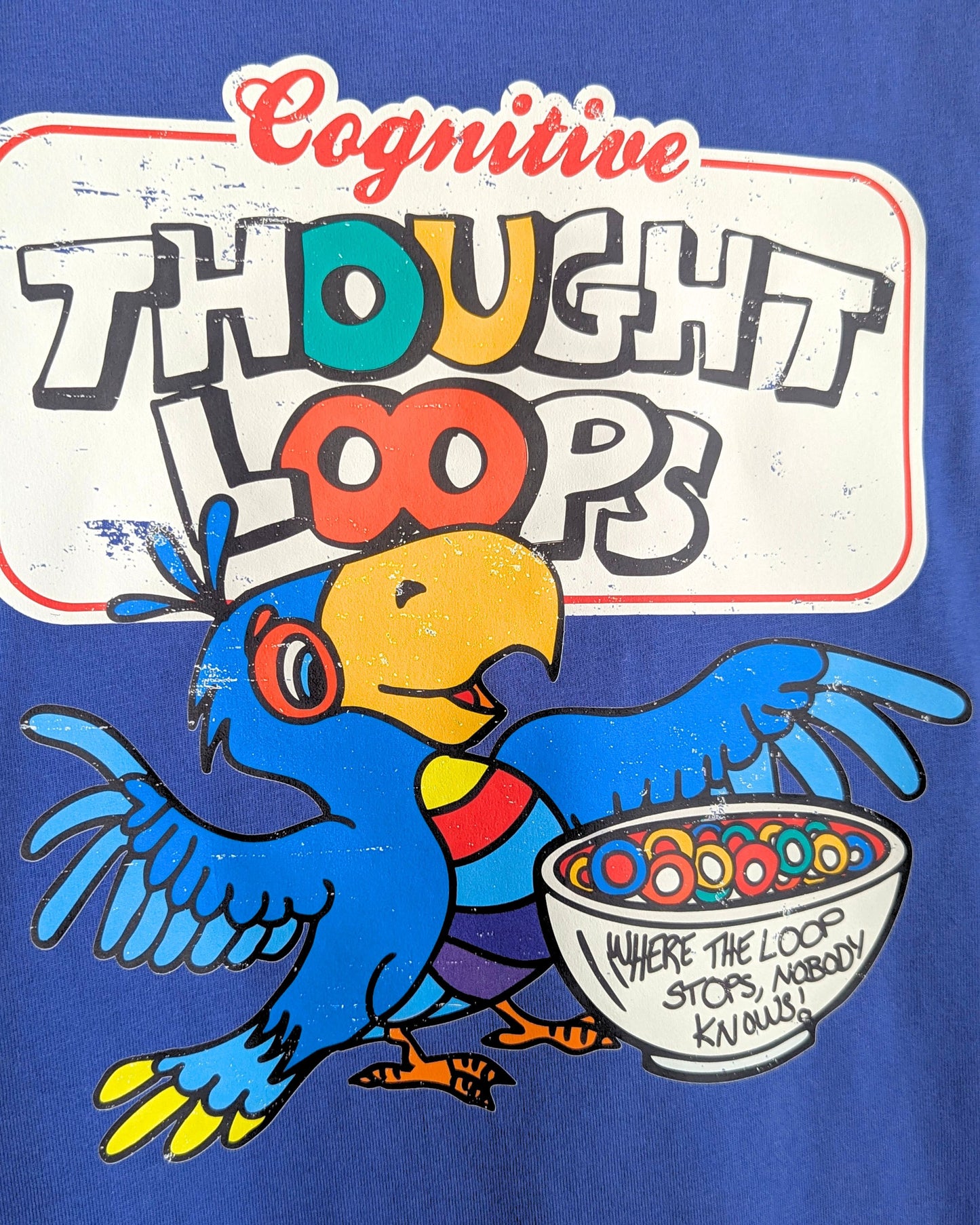 Cognitive Thought Loops - Where the Loop Stops, Nobody Knows - Adult Unisex VTG Ringer/Colorblock Tee (M) - Repurposed Rebels