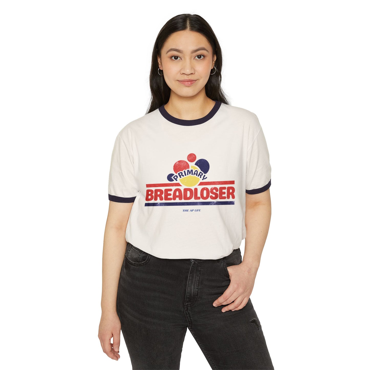 Primary Bread Loser - Adult Unisex Cotton Ringer T-Shirt