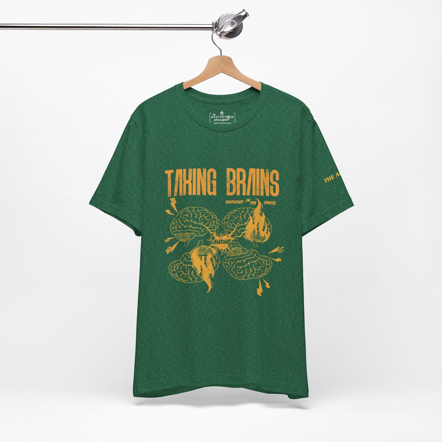 Taxing Brains - Burnout in the House - AuDHD - Adult Unisex Jersey Tee