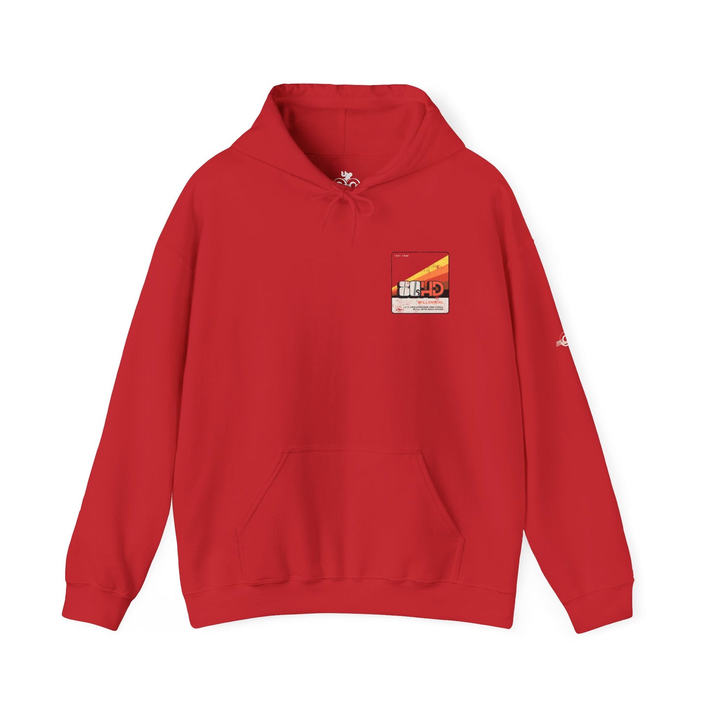 80sHD Millennial - Left Undiagnosed and Feral Well into Adulthood - Adult Unisex Heavy Blend™ Hooded Sweatshirt