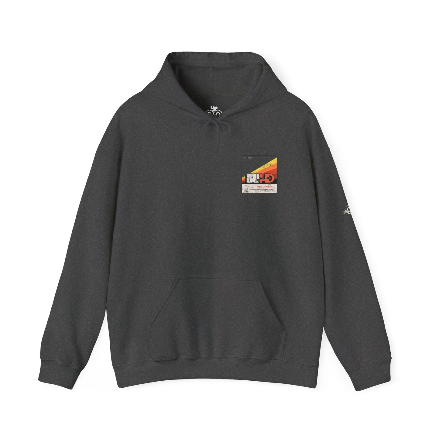 80sHD Millennial - Left Undiagnosed and Feral Well into Adulthood - Adult Unisex Heavy Blend™ Hooded Sweatshirt